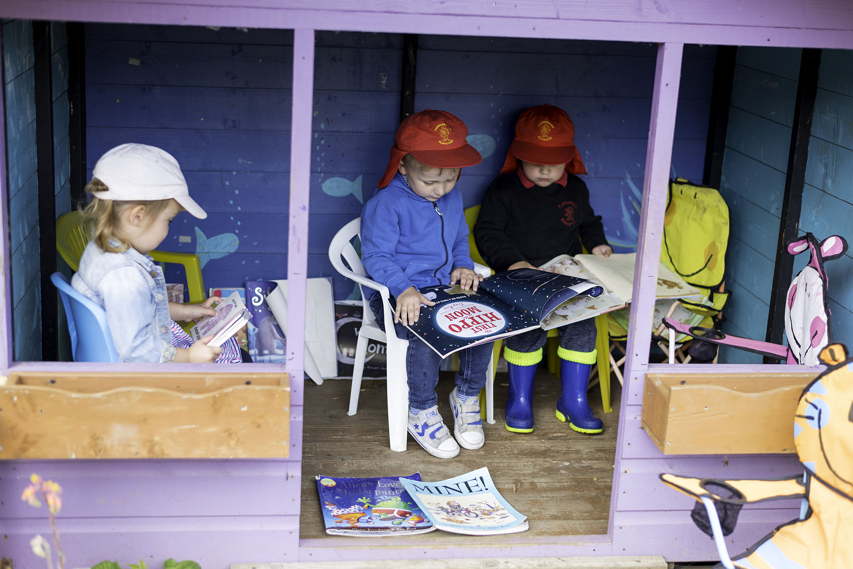 Reading in the playhouse